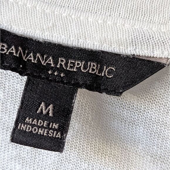 Banana Republic‎ Linen Blend Eyelet Flutter Sleeve Top sz M - Picture 9 of 11